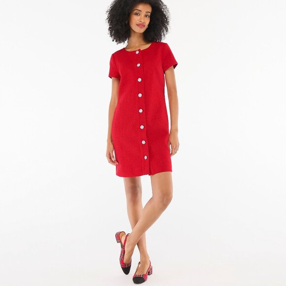 NWT J.Crew Tweed Dress with Jewel Buttons CE626 - Picture 3 of 8